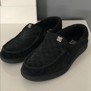 DC Black suede mens loafers